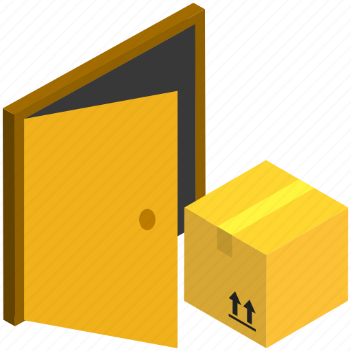 Courier, delivery, door, logistics, package, parcel, shipping icon - Download on Iconfinder