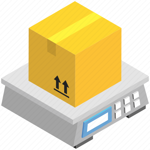 Box, delivery, logistics, package, parcel, scale, weight machine icon - Download on Iconfinder