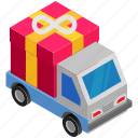 cargo, delivery, gift, logistics, shipping, transport, truck