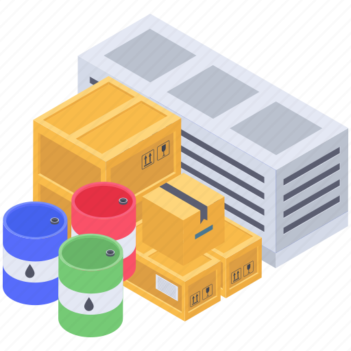 Cargo barrels, cargo container, containerization, parcels, shipment icon - Download on Iconfinder