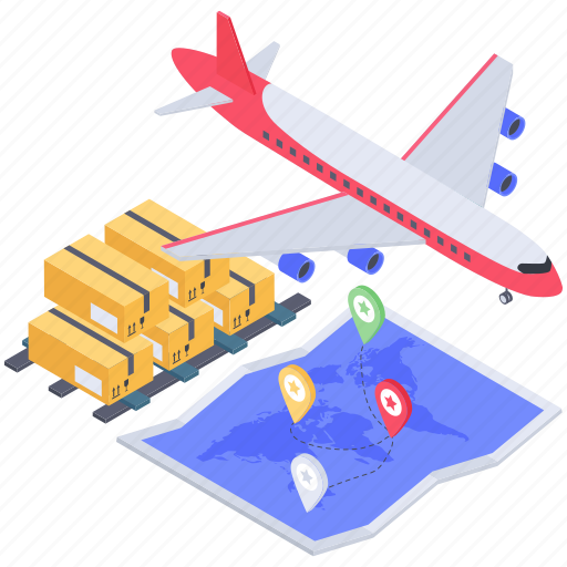 Air freight, air logistics, air shipping, international freight, worldwide delivery icon - Download on Iconfinder