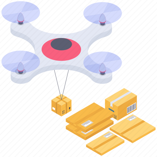Drone delivery, drone shipment, logistic delivery, quadcopter delivery, quadcopter shipment icon - Download on Iconfinder