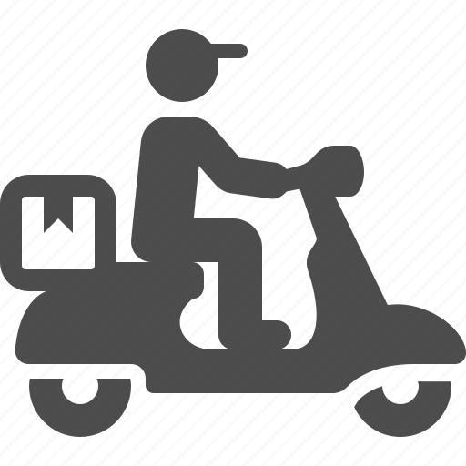 Boy, courier, delivery, logistic, man, package, scooter icon - Download on Iconfinder
