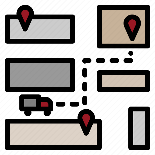 Delivery, map, gps, location, parcel icon - Download on Iconfinder