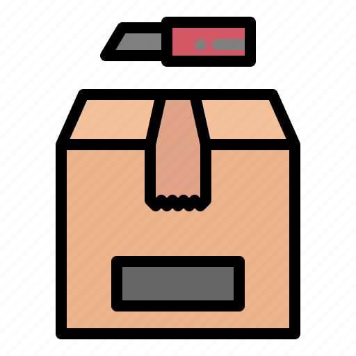 Parcel, package, box, cutter, shipping, delivery, logistic icon - Download on Iconfinder