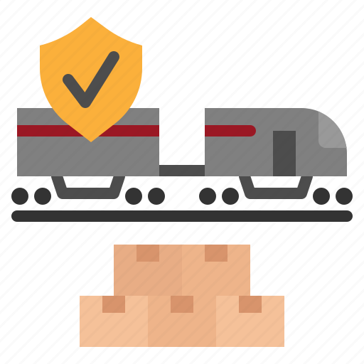 Insurance, train, parcel, shipping, delivery, logistic, cargo icon - Download on Iconfinder