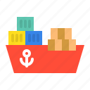 cargo boat, logistic, shipping, transport, transportation