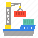 cargo boat, crane boat, logistic, shipping, transport, transportation