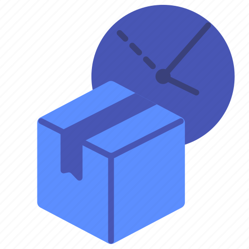 Box, carton, delivery, logistics, order, punctual, time icon - Download on Iconfinder