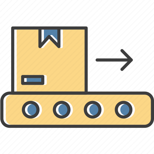 Belt, box, conveyor, logistics icon - Download on Iconfinder