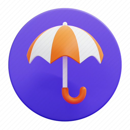 Umbrella, protection, safety, weather, rain, safe, summer 3D illustration - Download on Iconfinder
