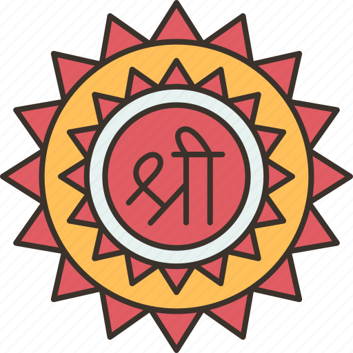 Premium Vector | Shree ram navami hindi calligraphy with symbol illustration
