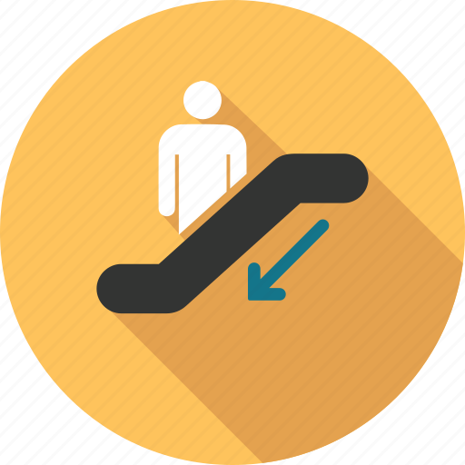 Arrow, down, mall, people, shopping, stair, traffic icon - Download on Iconfinder