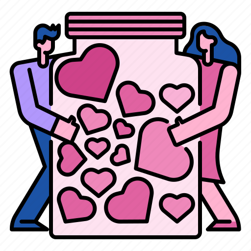 Decoration, valentine, love, heart, women, man, jar icon - Download on Iconfinder