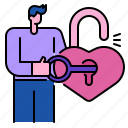 key, unlock, love, romance, heart, secure, security
