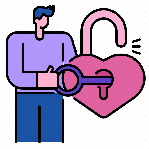Key, unlock, love, romance, heart, secure, security icon - Download on Iconfinder
