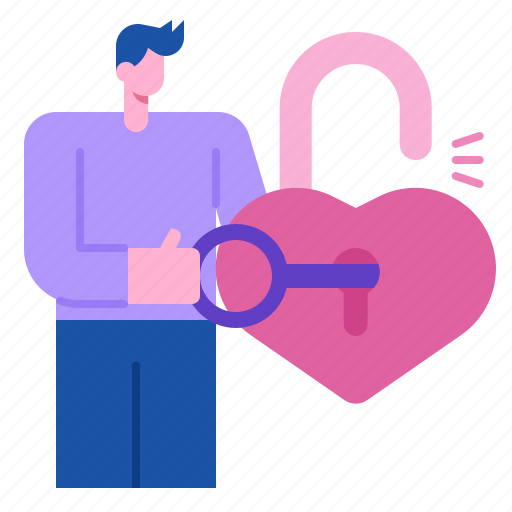 Heart, unlock, key, romance, security, love, secure icon - Download on Iconfinder