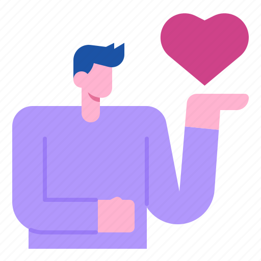 Heart, valentine, avatar, gift, send, love, man icon - Download on Iconfinder