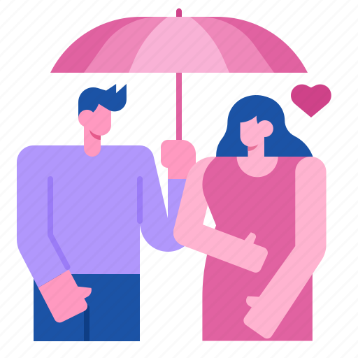Romantic, heart, umbrella, couple, women, love, man icon - Download on Iconfinder