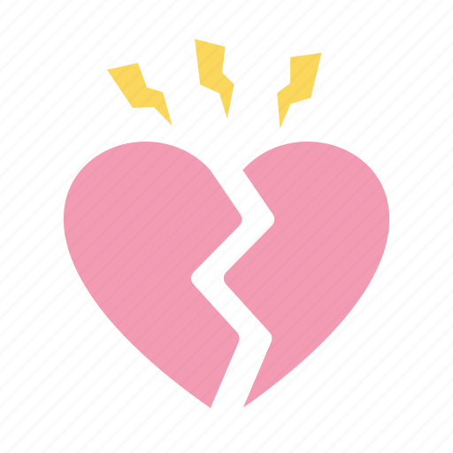 Broken, heart, cracked, split icon - Download on Iconfinder