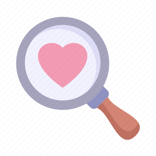 Magnifying, glass, find, love, heart icon - Download on Iconfinder