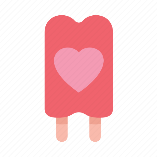 Popsicle, love, heart, dessert icon - Download on Iconfinder