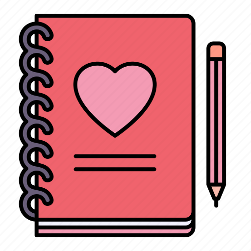 Diary, love, heart, notebook icon - Download on Iconfinder