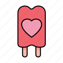 popsicle, love, heart, dessert