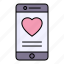 smartphone, phone, love, heart 