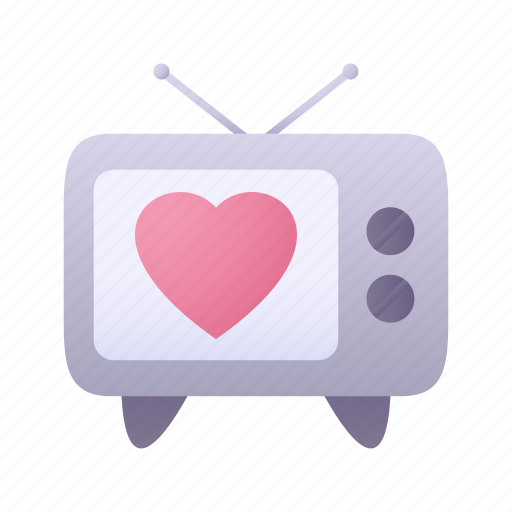 Tv, television, heart, love icon - Download on Iconfinder