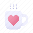 heart, love, coffee, cup, mug