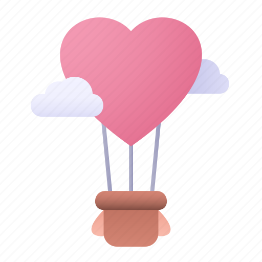 Love, hot, air, balloon, transportation, heart icon - Download on Iconfinder