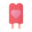popsicle, love, heart, dessert 