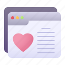 web, love, heart, browser