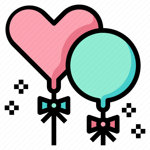 Balloon, valentines, decoration, heart, love, romance, romantic icon - Download on Iconfinder