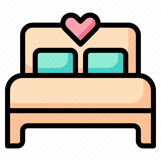 Bed, love, romance, furniture, bedroom, romantic, heart icon - Download on Iconfinder