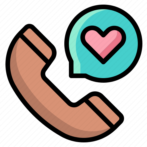 Call, phone, telephone, love, romance, heart, communication icon - Download on Iconfinder