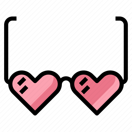 Glasses, fashion, party, heart, love, romance, eye icon - Download on Iconfinder
