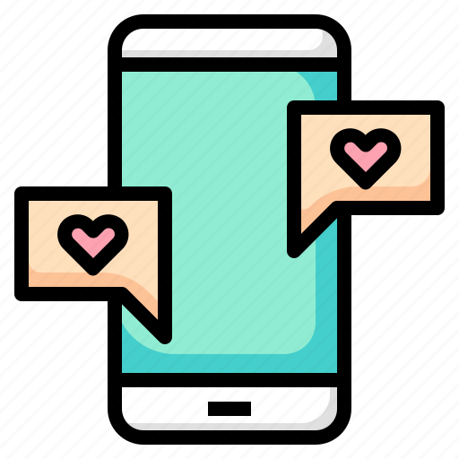 Heart, love, smartphone, phone, dating, romance, message icon - Download on Iconfinder