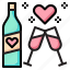 love, glass, wine, heart, romantic, date, celebration 