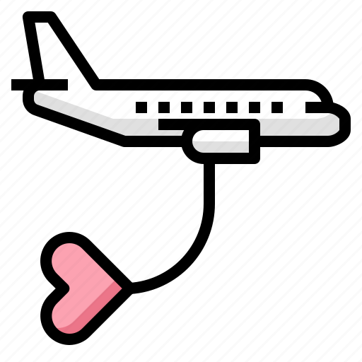 Travel, love, flight, plane, transport, airplane, heart icon - Download on Iconfinder