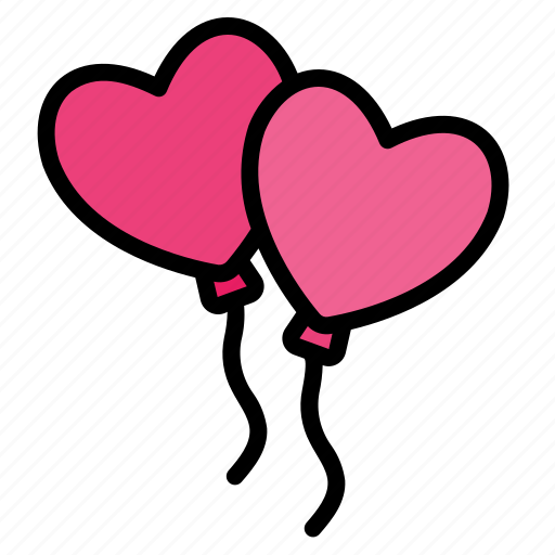 Ballon, balloon, love, valentine, heart, romantic, couple icon - Download on Iconfinder