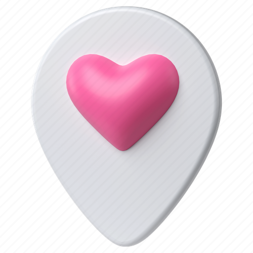 Love marker, valentine, location, heart, map marker, place 3D illustration - Download on Iconfinder
