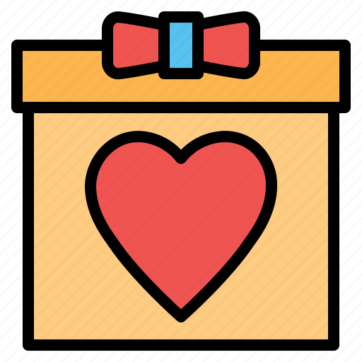 Gift, present, valentines, heart, love, romantic icon - Download on Iconfinder
