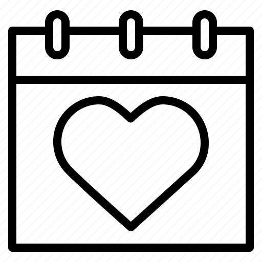 Calendar, date, heart, love, valentine, wedding, valentines icon - Download on Iconfinder