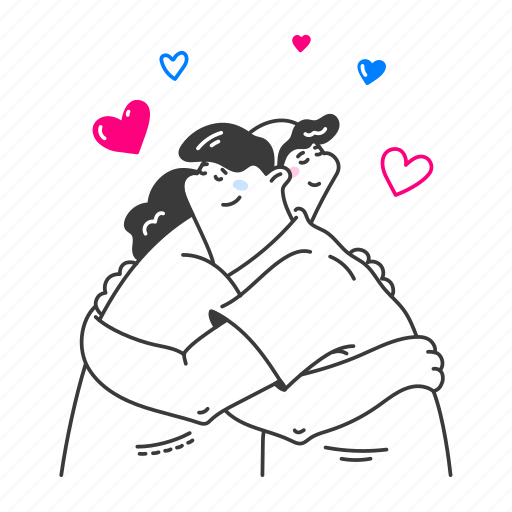 Couple, hugging, tenderly, love, valentine, wedding, emoji illustration - Download on Iconfinder