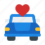 car, wedding car, just married, heart, marriage, love and romance, transportation, love, valentine 