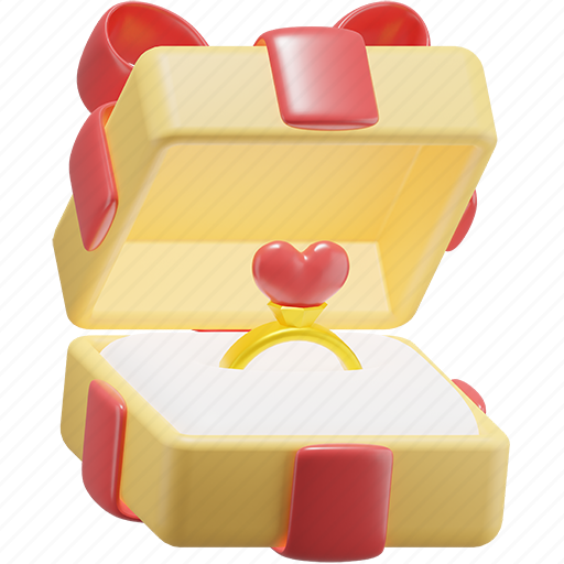 Ring, love, heart, valentine 3D illustration - Download on Iconfinder
