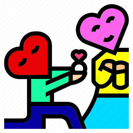 Character, couple, heart, love, marriage, propose, ring icon - Download on Iconfinder