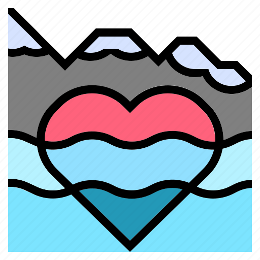 Float, heart, ice, iceberg, love, mountain, rock icon - Download on Iconfinder